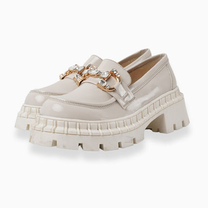 Mocasines hueso con hebilla