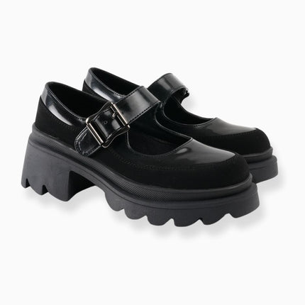 Mocasines mafalda negros de correa