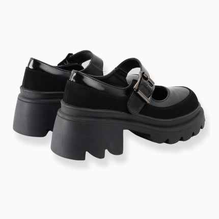 Mocasines mafalda negros de correa