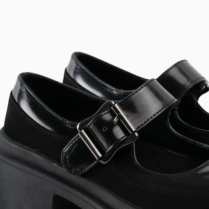 Mocasines mafalda negros de correa