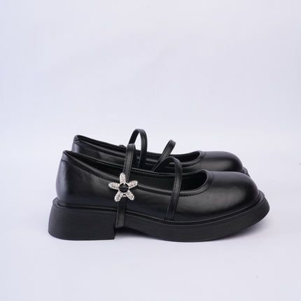 Mocasines mary jane con hebilla flor