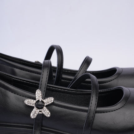 Mocasines mary jane con hebilla flor