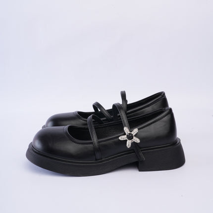 Mocasines mary jane con hebilla flor