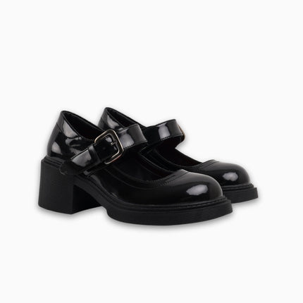Mocasines mary jane negros con correa