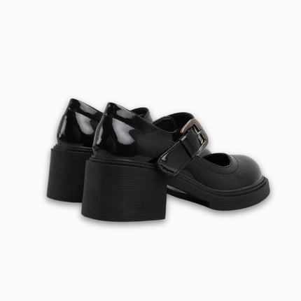 Mocasines mary jane negros con correa