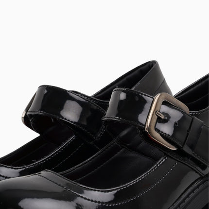 Mocasines mary jane negros con correa