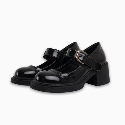 Mocasines mary jane negros con correa