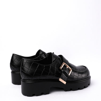 Mocasines negros tipo croco
