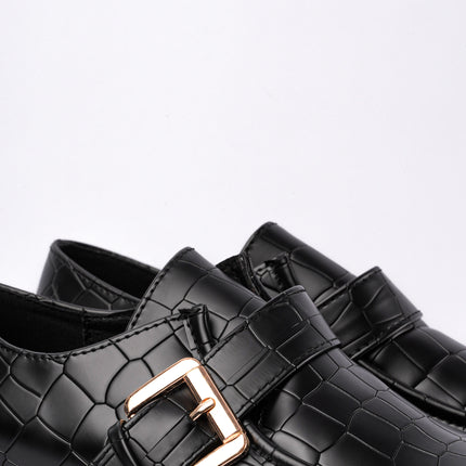 Mocasines negros tipo croco