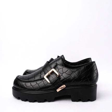 Mocasines negros tipo croco