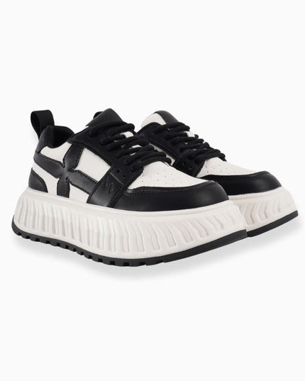 Tenis blanco x negro líneas