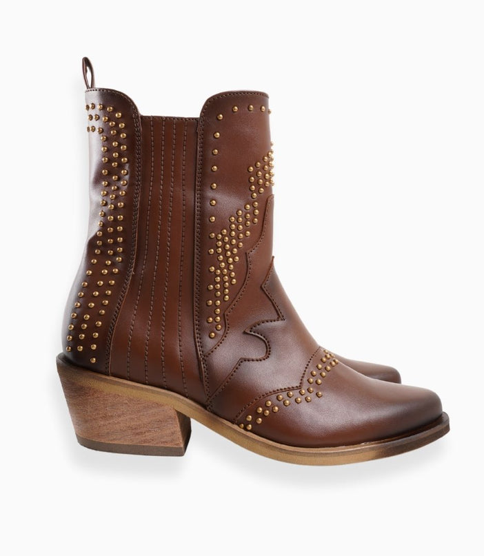 Botas texanas café con taches