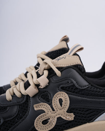 Tenis negros x kaki diseño
