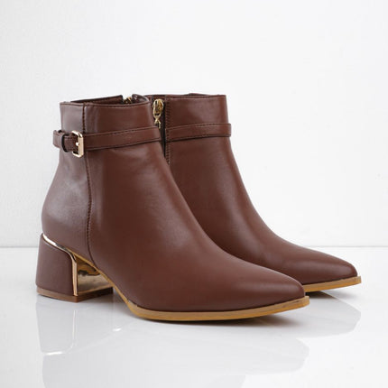 Botin miel de tacón y punta fina