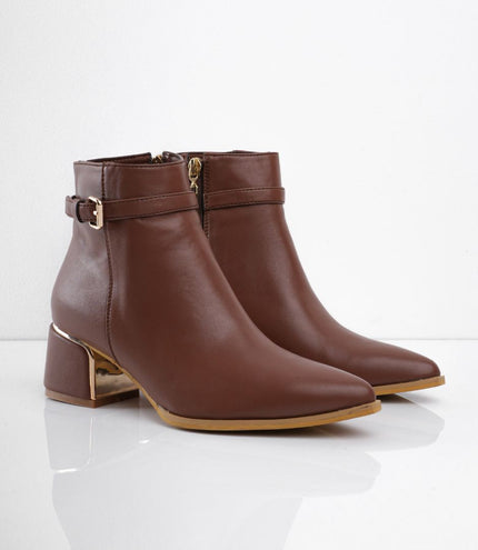 Botin miel de tacón y punta fina