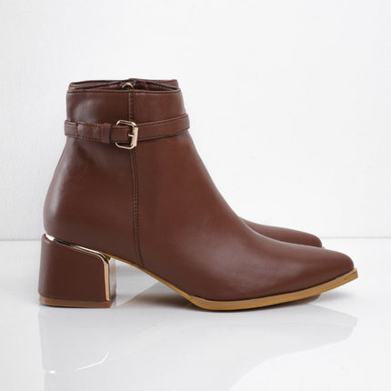 Botin miel de tacón y punta fina