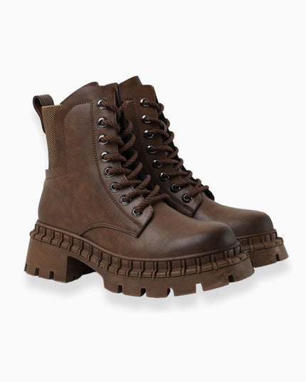 Botín almendra tipo militar cordones