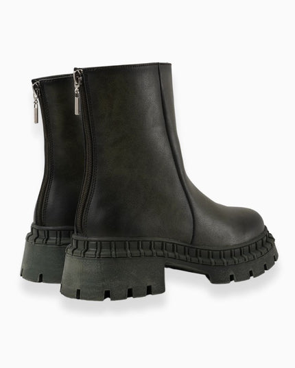Botines verdes cremallera trasera