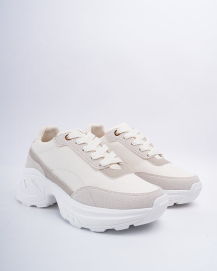 Tenis beige x gamuza gris