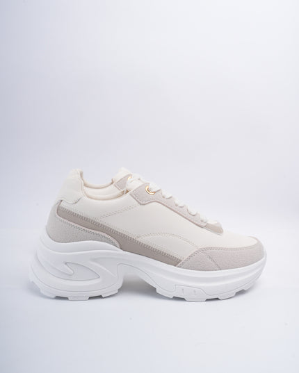Tenis beige x gamuza gris