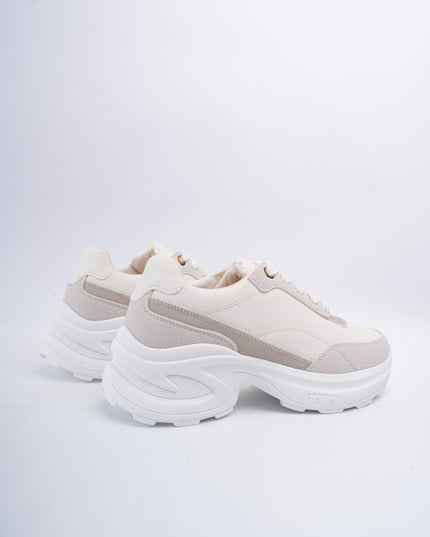 Tenis beige x gamuza gris