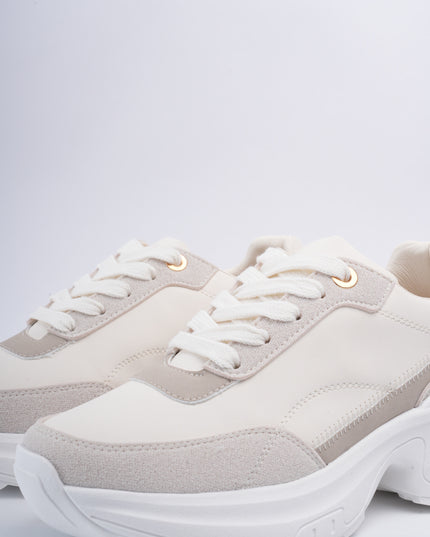 Tenis beige x gamuza gris