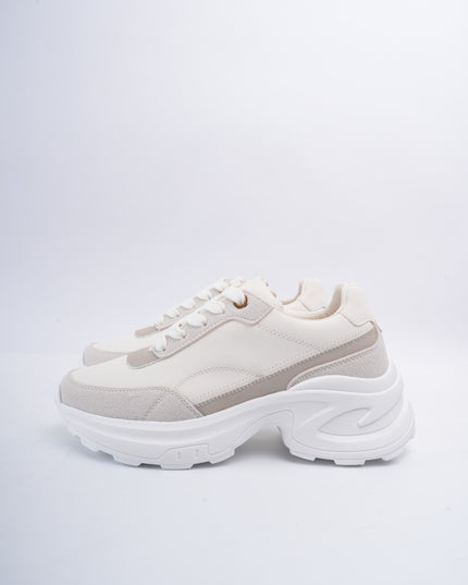 Tenis beige x gamuza gris