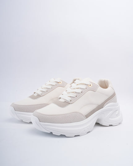 Tenis beige x gamuza gris