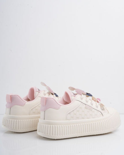 Tenis blancos con rosa y accesorios