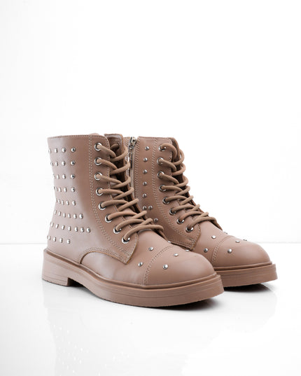 Botines taupe bajos taches