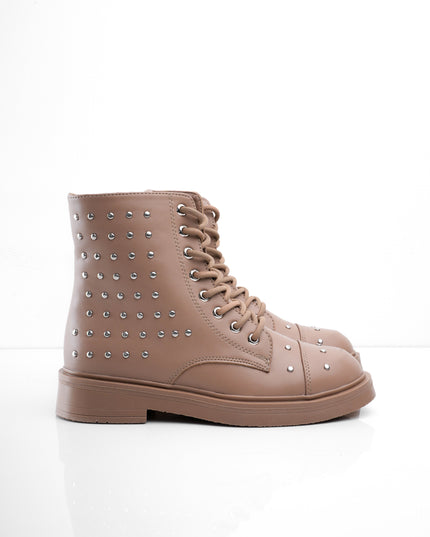 Botines taupe bajos taches