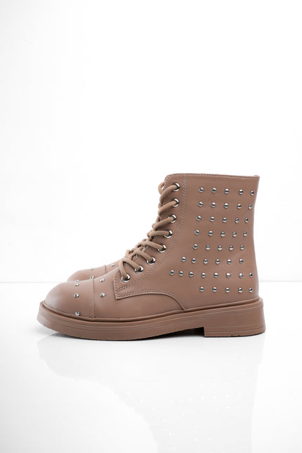 Botines taupe bajos taches