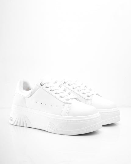 Tenis blancos plataforma y brillante