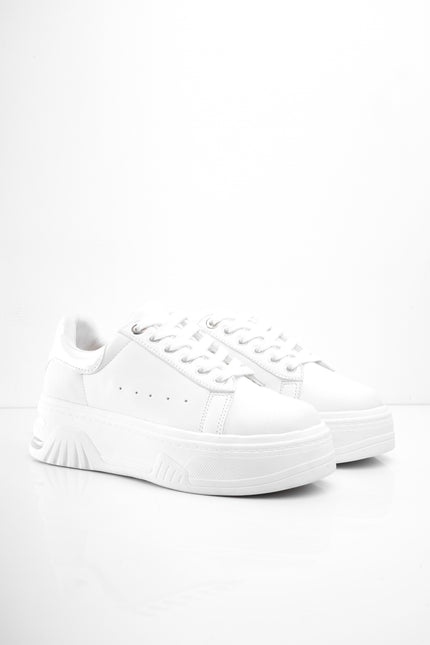 Tenis blancos plataforma y brillante