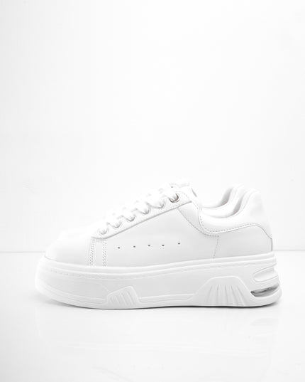 Tenis blancos plataforma y brillante