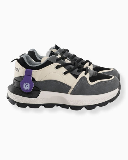 tenis grises con blanco