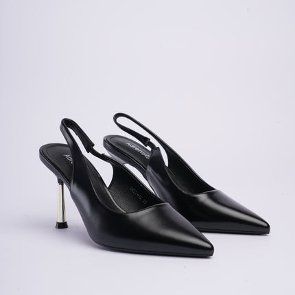 Tacones altos destalonados negros