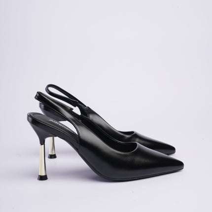 Tacones altos destalonados negros