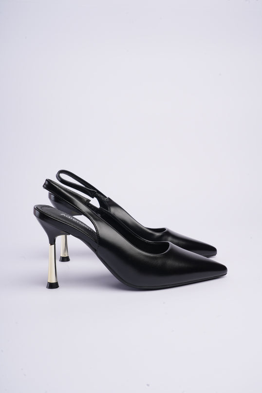 Tacones altos destalonados negros