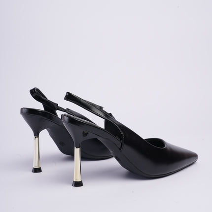 Tacones altos destalonados negros