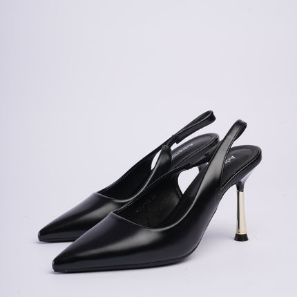 Tacones altos destalonados negros