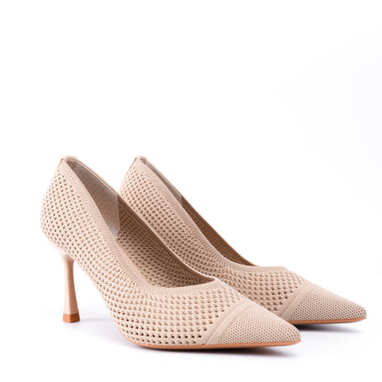 Tacones beige tipo malla