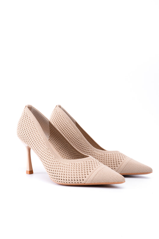 Tacones beige tipo malla