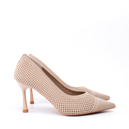 Tacones beige tipo malla