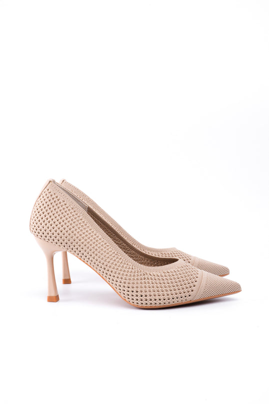 Tacones beige tipo malla
