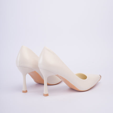 Tacones blancos de aplique en punta