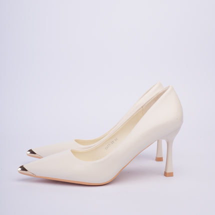 Tacones blancos de aplique en punta