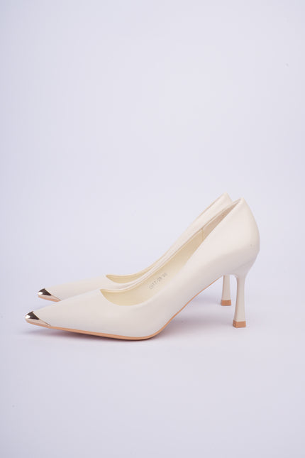 Tacones blancos de aplique en punta