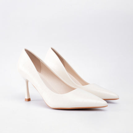 Tacones blancos efecto craquelado