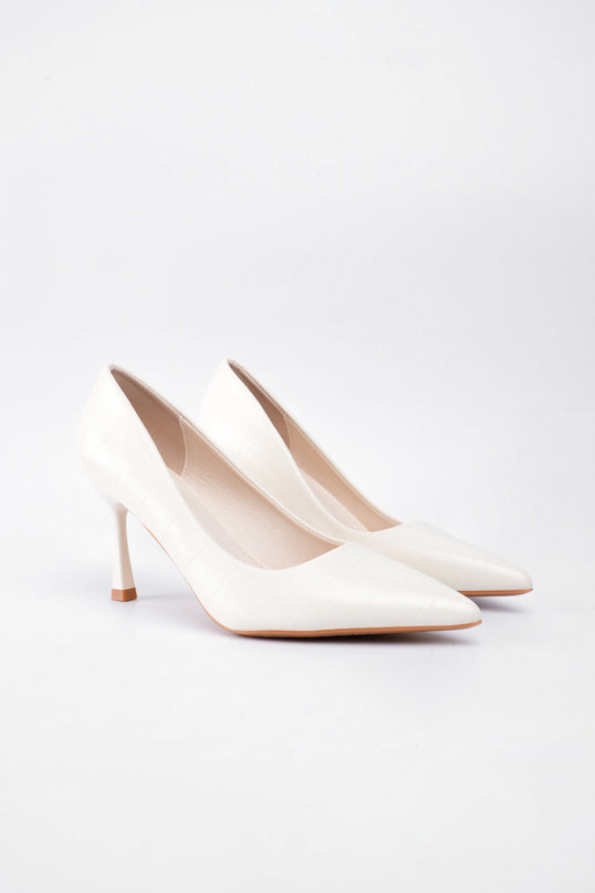 Tacones blancos efecto craquelado